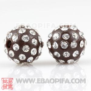 12mm Sambarla Style Plastic Beads with Crystal