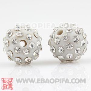 12mm Sambarla Style Plastic Beads with Crystal
