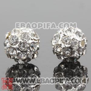 8mm Sambarla Style Pave Crystal Alloy Ball Beads