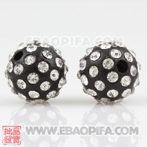 12mm Sambarla Style Plastic Beads with Crystal