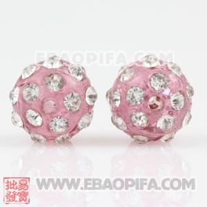 10mm Sambarla Style Plastic Beads with Crystal