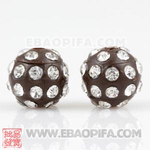 10mm Sambarla Style Plastic Beads with Crystal
