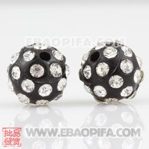 10mm Sambarla Style Plastic Beads with Crystal