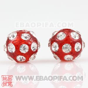 8mm Sambarla Style Plastic Beads with Crystal