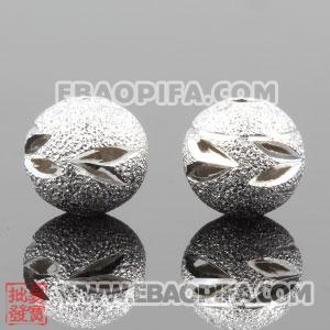 8mm Sambarla Style Silver Plated Copper Flower Beads