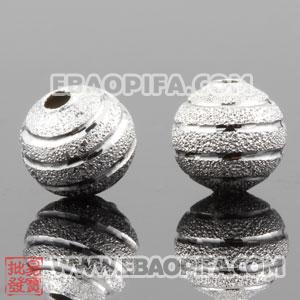 8mm Sambarla Style Silver Plated Copper Beads