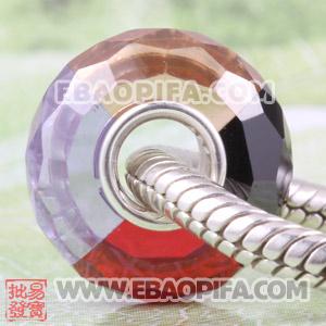 批发锆石大孔珠 925纯银锆石珠 人工钻石大孔珠