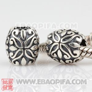 花朵花纹银珠子 做旧珠子 仿古珠子 925纯银仿古做旧珠子