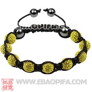 9 Finest Tresor Yellow Czech Crystal Bead Sambarla Style Bracelets with Hematite