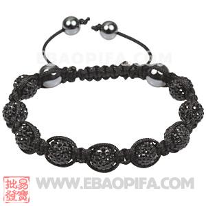 9 Finest Tresor Black Czech Crystal Bead Sambarla Style Bracelets with Hematite
