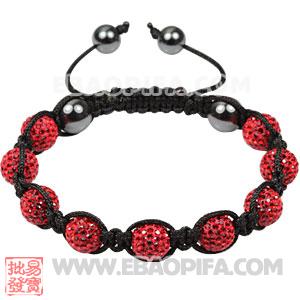 9 Finest Tresor red Czech Crystal Bead Sambarla Style Bracelets with Hematite