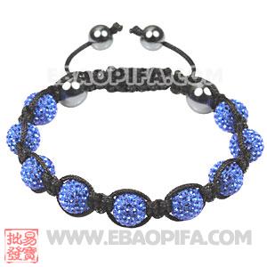 9 Finest Tresor blue Czech Crystal Bead Sambarla Style Bracelets with Hematite