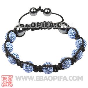 9 Finest Tresor blue Czech Crystal Bead Sambarla Style Bracelets with Hematite