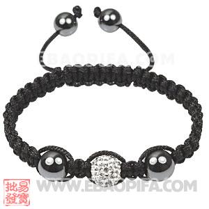 Fashion Tresor Macrame Bracelets with Crystal and Hematite beads 