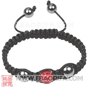 Fashion Tresor Macrame Bracelets with red Crystal and Hematite beads 
