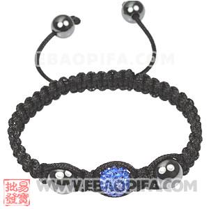 Fashion Tresor Macrame Bracelets blue Crystal and Hematite beads 