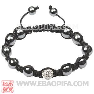 Fashion Tresor Bracelets with white Czech Crystal and Hematite beads 