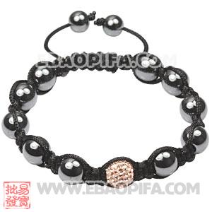 Fashion Tresor Bracelets with pink Czech Crystal and Hematite beads 