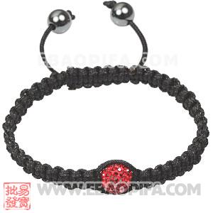 2011 latest Tresor Macrame Bracelets with red hot Crystal and Hematite beads 