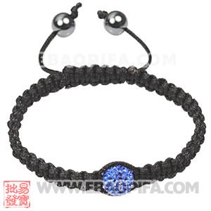 Fashion Tresor Macrame Bracelets with ocean blue Crystal and Hematite beads 
