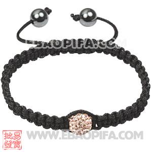 Fashion handmade Tresor Macrame Bracelets with pink Crystal and Hematite beads 