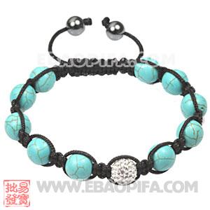 2011 latest Tresor Bracelets with high qulity turquoise and pave crystal bead