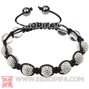 Fashion Tresor Bracelets with 4 white crystal beads and pave crystal bead