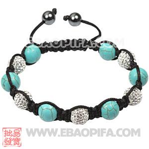 2011 latest Tresor Bracelets with high qulity turquoise and pave crystal bead