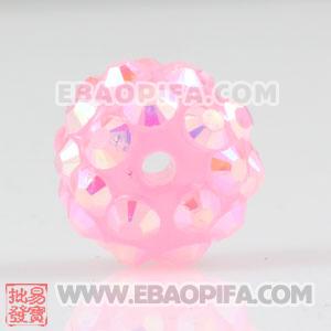 10mm Sambarla Style Pink Plastic Beads