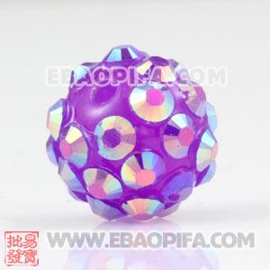10mm Sambarla Style Purple Plastic Beads