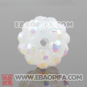 10mm Sambarla Style white Plastic Beads