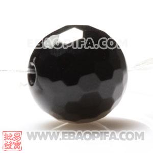 10mm Sambarla Style Faceted Black Agate Beads Beads