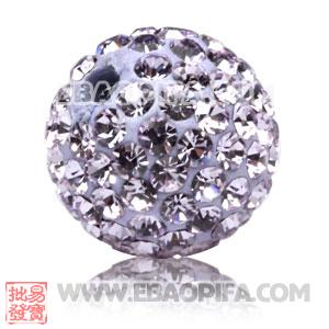 10mm Sambarla style Pave Violet Czech Crystal Bead 