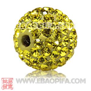 10mm Sambarla style Pave Yellow Czech Crystal Bead 