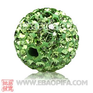 10mm Sambarla style Pave Green Czech Crystal Bead 