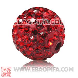 10mm Sambarla style Pave Red Czech Crystal Bead 