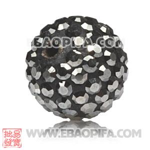 10mm Sambarla style Pave Grey Czech Crystal Bead 