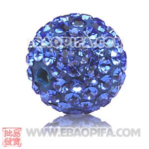 10mm Sambarla style Pave Ocean blue Czech Crystal Bead 