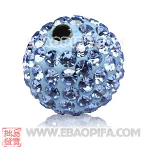 10mm Sambarla style Pave Blue Czech Crystal Bead 