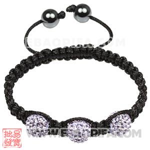 Fashion Tresor Macrame Bracelets Lavender Crystal and Hematite beads 