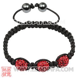 Fashion Tresor Macrame Bracelets Green Crystal and Hematite beads 