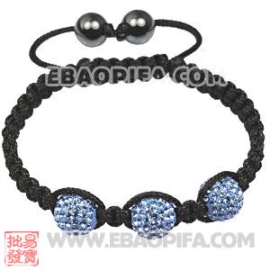 Fashion Tresor Macrame Bracelets Blue Crystal and Hematite beads 