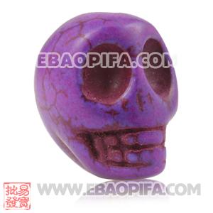 17×18mm Sambarla Style Darkorchid Turquoise Skull Head Ball Beads 
