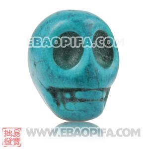 17×18mm Sambarla Style Teal Turquoise Skull Head Ball Beads 