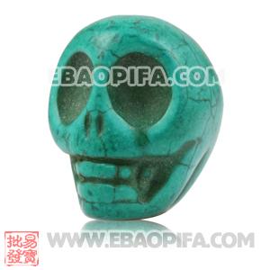 17×18mm Sambarla Style Grass Green Turquoise Skull Head Ball Beads 