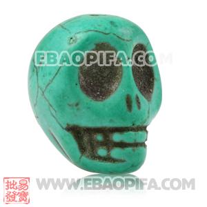 17×18mm Sambarla Style Aquamarine Turquoise Skull Head Ball Beads 