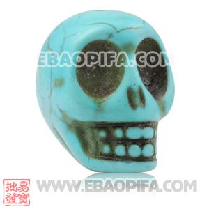 17×18mm Sambarla Style Turquoise Skull Head Ball Beads 