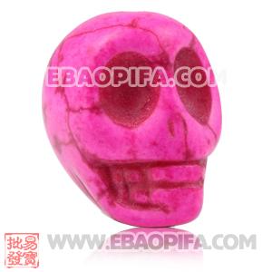 17×18mm Sambarla Style Hotpink Turquoise Skull Head Ball Beads 