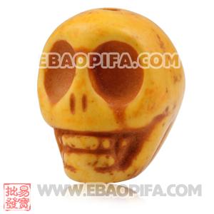 17×18mm Sambarla Style Yellow Turquoise Skull Head Ball Beads 