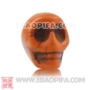 11×12mm Sambarla Style Orange Turquoise Skull Head Ball Beads 